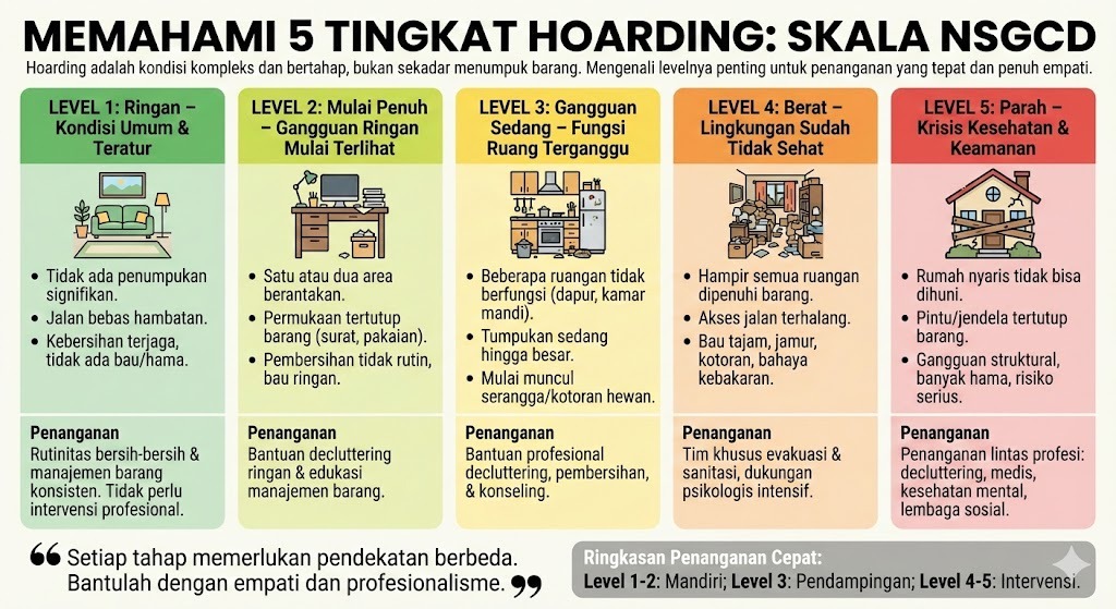 Infografis 5 Tingkat Hoarding Skala NSGCD